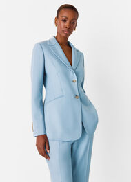 Blue Wool Blend Tailored Coord
